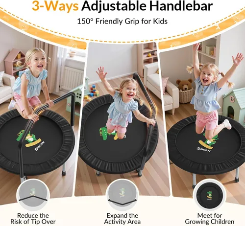 Miniatura 2 de BCAN SP1 36'' Toddler Trampoline, ASTM Certified - Kids Trampoline for Ages 1-6, Foam Handle & Safe Thickened Cover, Mini Trampolines for Kids