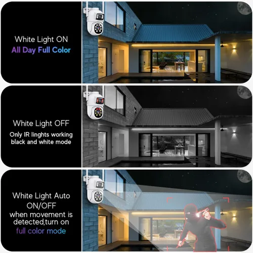 Miniatura 6 de MOVOLS Sistema de cámara de seguridad inalámbrica 5G/2.4G WiFi 4 cámaras de 4MP+4MP con lente dual con pantalla LCD de 10" Sistema NVR, cámaras PTZ