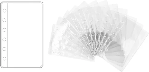 Miniatura 9 de NatSumeBasics 12 bolsillos A5 para carpeta transparentes sin cremallera, sobres de presupuesto para efectivo de 5 x 8 pulgadas, protectores de hojas