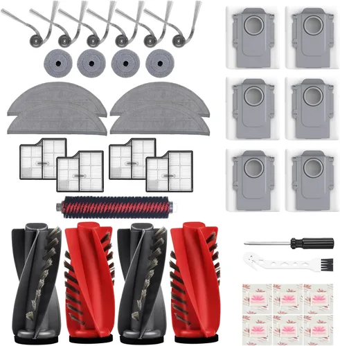 Miniatura 9 de Kit de repuesto para aspiradora robot Mova E40 Ultra, 2 cepillos principales, 4 filtros, 6 almohadillas de fregona y bolsas de polvo, tabletas