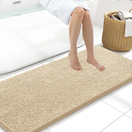 Miniatura 109 de Arotive Alfombras de baño de felpilla extrasuaves y absorbentes, de 24 x 16 pulgadas, lavables a máquina, parte trasera de goma antideslizante