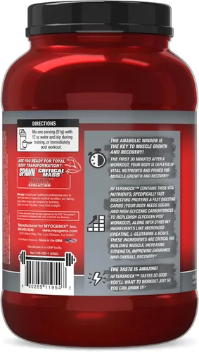 Miniatura 9 de Myogenix Aftershock Post Workout - Polvo de proteína de suero de crecimiento muscular - acelera el crecimiento muscular y la recuperación - Apoya