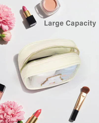 Miniatura 6 de KOTORA Bolsa de Maquillaje Inicial, Bolsa de Viaje de Artículos de Aseo, Bolsa de Maquillaje Transparente, Bolsas de Cosméticos Organizadoras