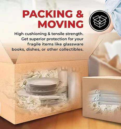 Miniatura 4 de WAUPPY Hojas de Papel de Periódico para Embalaje para Mudanzas, Envíos, Relleno de Cajas, Envolver y Proteger Artículos Frágiles 2.6 Libras