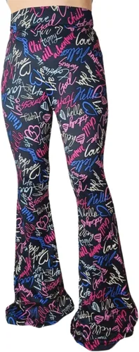 Miniatura 2 de ShopMyTrend - Pantalones de yoga largos con piernas anchas y acampanadas estilo palazzo, con cintura alta, para mujer