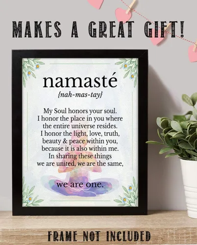 Miniatura 7 de We Are One - Decoración de pared inspiradora, flores y Namaste, impresión inspiradora de yoga para pared, es una foto motivacional con citas