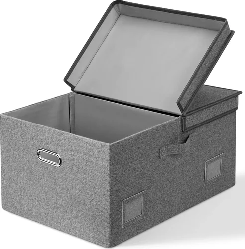 Miniatura 51 de Graciadeco Contenedores de almacenamiento plegables grandes de 17 pulgadas y 36 cuartos de galón con tapas, paquete de 3 cajas de almacenamiento
