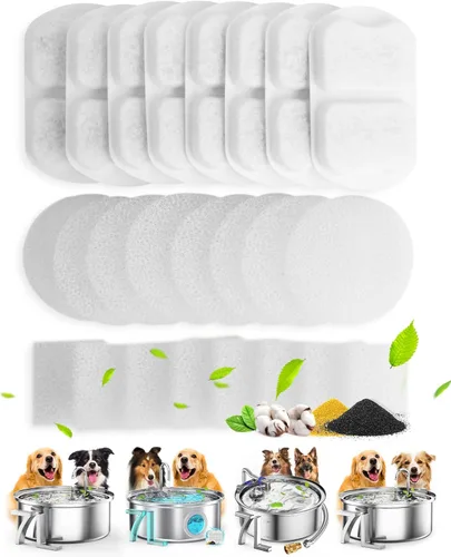 ONEISALL Fuente de agua para perros grandes, de 7 litros/230 onzas/1.8 galones, fuente de acero inoxidable súper silenciosa con triple filtración,