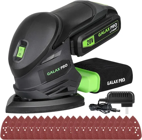 Miniatura 10 de GALAX PRO Lijadora de Hojas 250W 2-en-1/Lijadora de Detalles, 6000-12000 RPM Lijadora Multifunción de 6 Velocidades Variables con Caja de Polvo