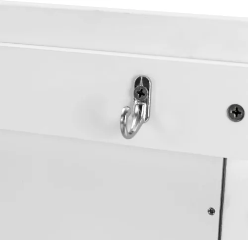 Miniatura 8 de Armario para tabla de planchar, colgador de pared plegable con espejo, estante organizador de almacenamiento de tabla de planchar, soporte de hierro