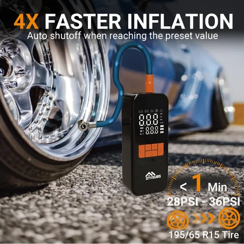Miniatura 2 de Inflador de neumáticos inalámbrico, compresor de aire portátil de 150 PSI, inflado 4 veces más rápido, bomba de bicicleta compacta con indicador
