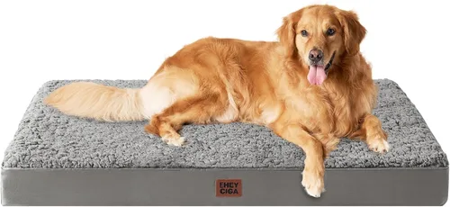 Miniatura 28 de EHEYCIGA Cama ortopédica de espuma para perros grandes, 35 pulgadas de largo x 23 pulgadas de ancho x 3.5 pulgadas de alto, gris claro
