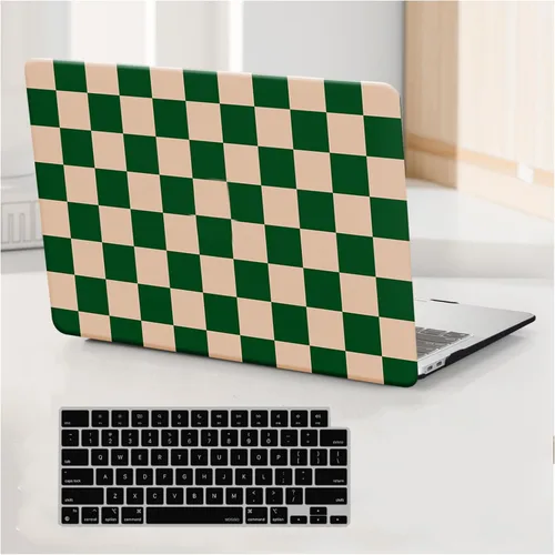 Miniatura 20 de Funda a cuadros para MacBook Air de 13 pulgadas M5 M4 M3 M2 2026-2022 A3240 A3113 A2681, piel a cuadros con textura a cuadros para MacBook Air 13.6
