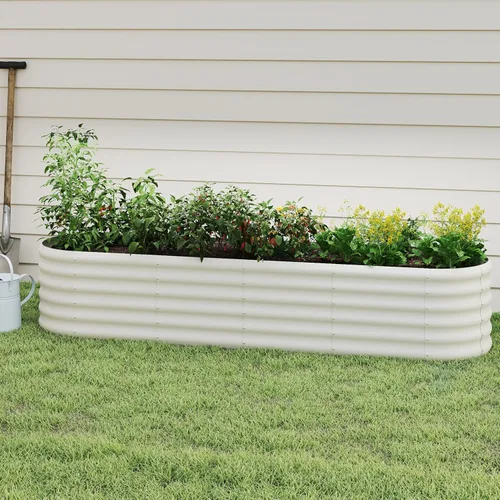 Miniatura 25 de Paquete de 2 camas de jardín elevadas galvanizadas de 2 x 1 pies, cama para macetas al aire libre, jardinera de metal para jardinería y plantación