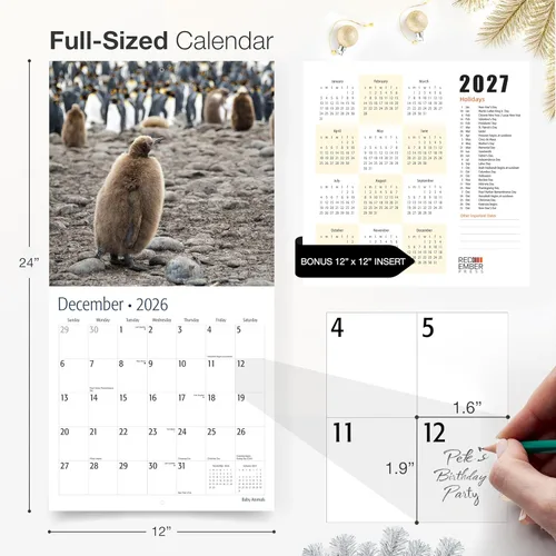 Miniatura 5 de RED EMBER Signature - Calendario de pared 2026 de Parques Nacionales de 12 meses 12 x 24 pulgadas abierto Papel grueso y resistente Regalo