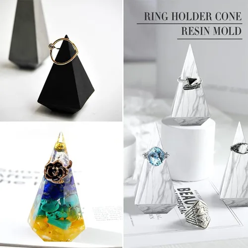 Miniatura 2 de 4 moldes de silicona piramidales para soporte de anillo de resina, moldes de resina epoxi, moldes de velas, moldes de bricolaje, jabón, yeso