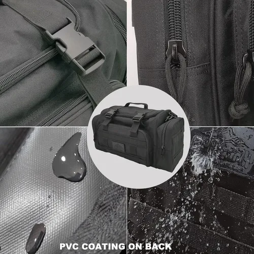 Miniatura 4 de AB Tactical Series Duffle Bag Gym Travel Senderismo y Trekking Bolsa de deportes Bolsa de caza y pesca, Negro -, Bolsa de lona para exteriores