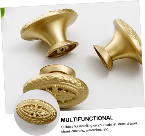 Miniatura 5 de Uonlytech Pomos de latón para manija de puerta, diseño de alivio, borde liso para muebles, oficina en casa