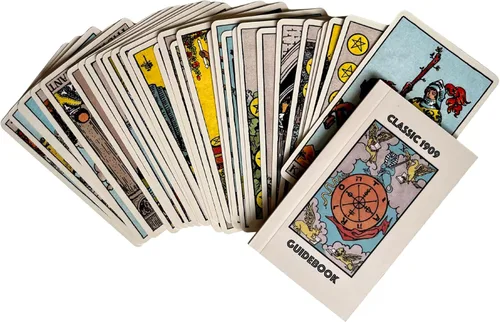 Miniatura 6 de Baraja de tarot clásica de 1909 - Cartas de tarot de reproducción vintage con ilustraciones originales de 1909 - Acabado de lino - Regalo espiritual
