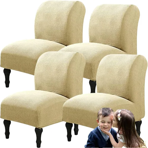 Miniatura 72 de Fundas elásticas para silla sin brazos, extraíbles y lavables, de elastano jacquard sin reposabrazos, protector de muebles para sala de estar, Verde