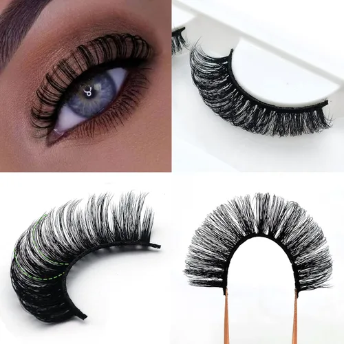 Miniatura 67 de 10 pares de pestañas rusas 3D voluminosas, con curvatura DD, pestañas postizas de visón sintético, pestañas de 19/32 de pulgada que parecen S09