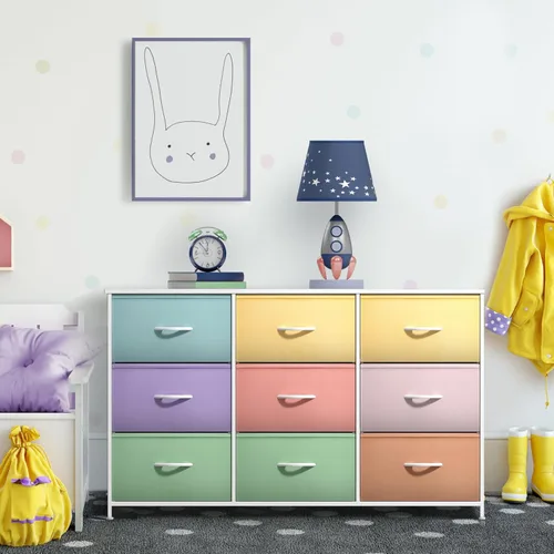 Miniatura 6 de Sorbus Cómoda para niños con 9 cajones - Unidad de almacenamiento organizadora cofre para ropa - Dormitorio, habitación de los niños, guardería