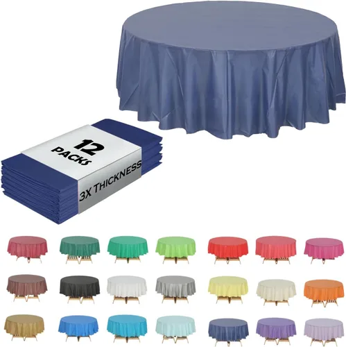 Miniatura 18 de Paquete de 12 manteles de plástico resistentes, reutilizables., Azul Royal Azul real