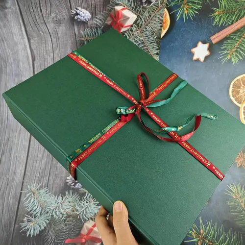 Miniatura 6 de YINUOYOUJIA Cajas de regalo de 13.8 x 10.5 x 3 pulgadas, caja de regalo grande con tapas, cinta y tarjeta, cajas de camisa plegables verdes, regalos