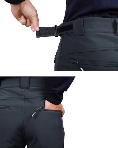 Miniatura 3 de Outdoor Ventures Lite - Pantalones deportivos impermeables y resistentes al viento para hombre con forro polar para senderismo esquí nieve cintura