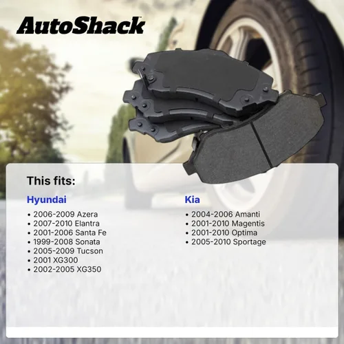 Miniatura 2 de AutoShack Juego de pastillas de freno de cerámica traseras para Hyundai y Kia, Elantra 2007-2010 Sonata 1999-2008 Sportage 2005-2010 Santa Fe
