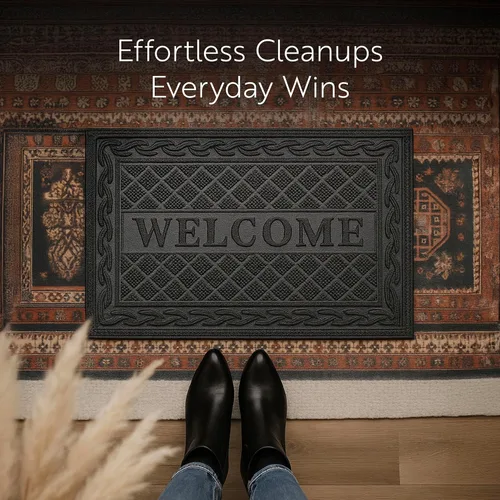 Miniatura 7 de Restaurantware Comfy Feet - Tapete de bienvenida de 36 x 24 pulgadas, 1 felpudo de bienvenida al aire libre, resistente para hogares, oficinas