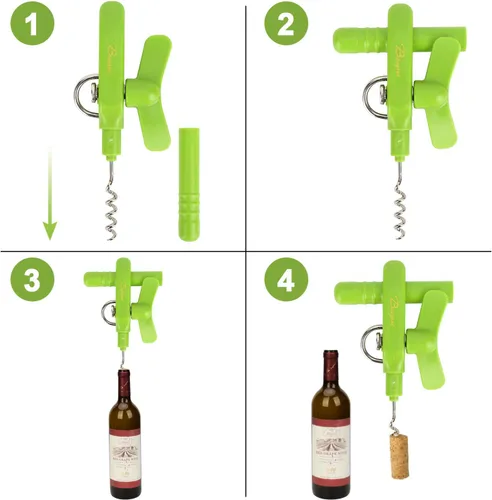 Miniatura 3 de Abrelatas manual de vino para cocina y restaurante, abrelatas manual para el hogar, cocina, restaurante, mantiene los bordes lisos. Con un Verde