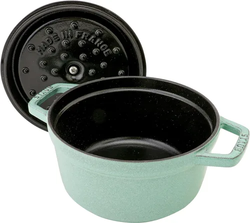 Miniatura 2 de Staub 40508-400 Pico Cocotte redondo, verde salvia, 6.3 pulgadas (6.3 in), pequeña, doble mano, olla esmaltada fundida, compatible con inducción