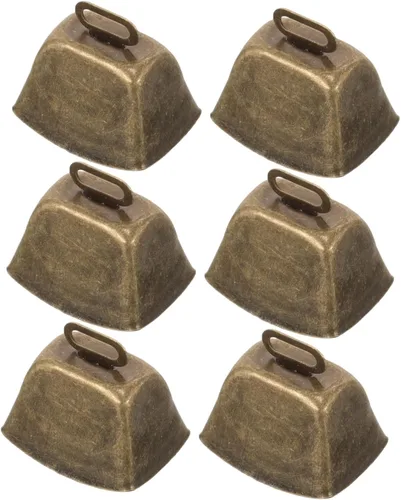 6 campanas de vaca de metal vintage para ganado, campanas de artesanía ruidosas para ganado, ovejas, mascotas, adornos de llamadas perdidas para uso