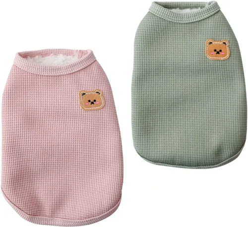 Miniatura 6 de Camisas de algodón para perros y gatos - Chalecos sin mangas suaves, transpirables y elásticos para perros pequeños y medianos