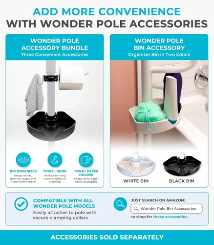 Miniatura 10 de Stander Wonder Pole Plus with Rotating Double Grab Bar, Tension Mounted Security Pole for Seniors & Elderly Adults, No-Drill Floor to Ceiling