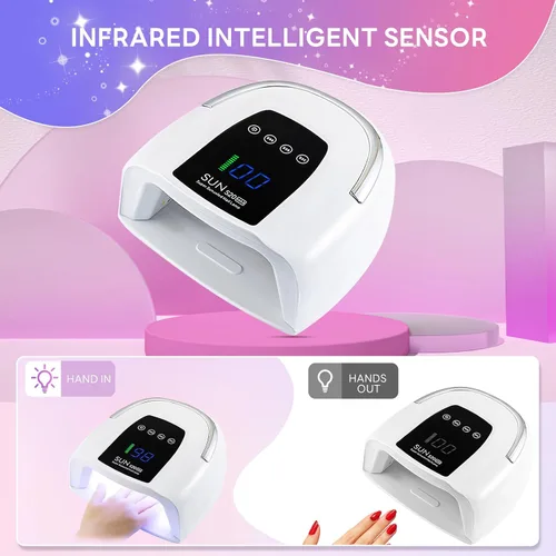 Miniatura 4 de Lámpara de uñas inalámbrica de 200 W, luz UV recargable para uñas de gel, secadora de uñas LED con 3 modos de temporizador, perfecta