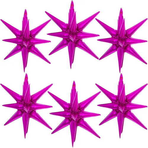 Miniatura 10 de 6 globos de estrella negra, globos de 22 pulgadas, globos de papel de aluminio con forma de estrella de Mylar para fiestas de cumpleaños, bodas