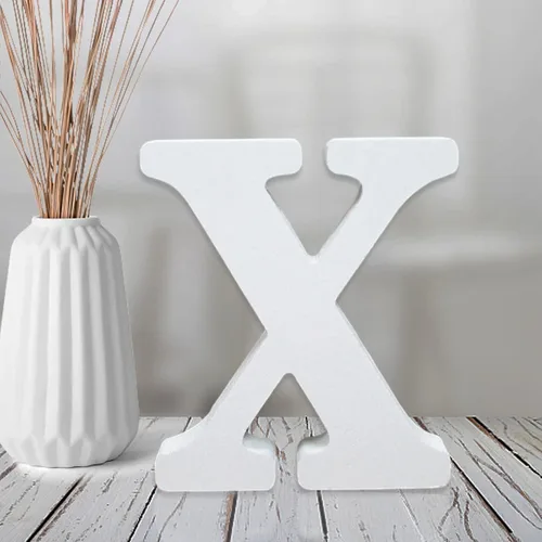 Miniatura 25 de AOCEAN Letras de madera blanca de 4 pulgadas sin terminar para decoración de pared, letras decorativas de pie en rodajas, decoración de tablero
