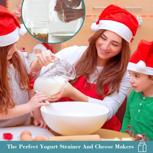 Miniatura 8 de Bolsa de leche de nuez reutilizable, paquete de 3 bolsas de estopilla de 12 x 10 pulgadas para colar leche de almendra/soja, colador de yogur