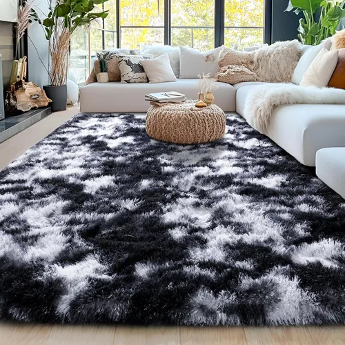 Miniatura 183 de Alfombras de área de 8x10 para sala de estar, alfombra shaggy grande ultra suave y esponjosa para dormitorio, alfombras de felpa mullida Blanco crema