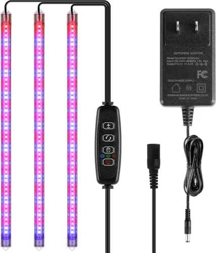 Miniatura 19 de iPower - Lámpara LED de crecimiento con espectro completo para plantas de interior, cuello de cisne ajustable, 2/3 modos de luz y 5/10 niveles rojo