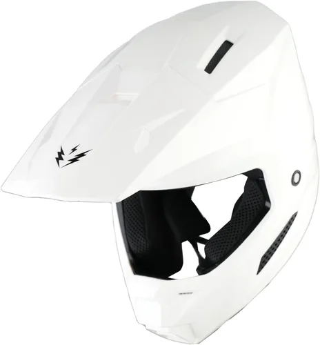 Miniatura 7 de 1Storm Casco de motocross juvenil ATV BMX Dirt Bike Go Kart Skate para niños, multideportes, adolescente, blanco brillante + gafas + guantes Paquete