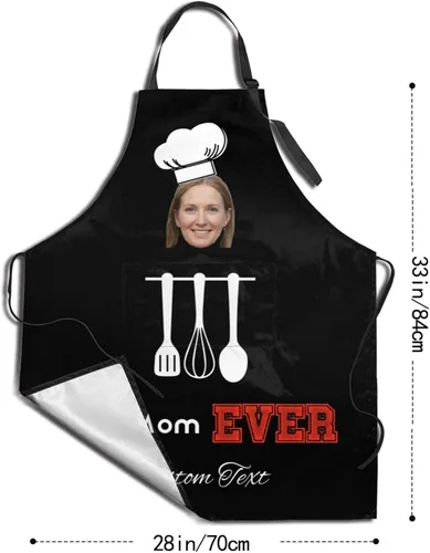 Miniatura 4 de Delantal personalizado para hombres y mujeres, delantal ajustable unisex con bolsillos, delantales personalizados para cocinero y chef