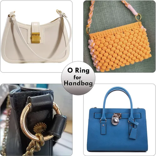 Miniatura 6 de Anillo redondo de metal con resorte o mosquetón, hebilla de gatillo con clip a presión, anillo de accesorios de bricolaje para llaveros, bolsos