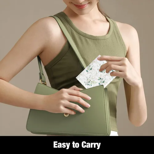 Miniatura 6 de Rouidr Billetera para mujer, cartera pequeña y delgada con RFID para mujer, bonito bolsillo de cuero plegable para tarjetas de crédito, mini Hoja