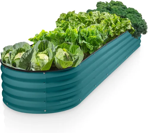 Miniatura 10 de Plant & Plot Camas de jardín elevadas galvanizadas para exteriores/ 8 x 2 × 1 pie Plantador elevado Camas elevadas para jardinería, verduras
