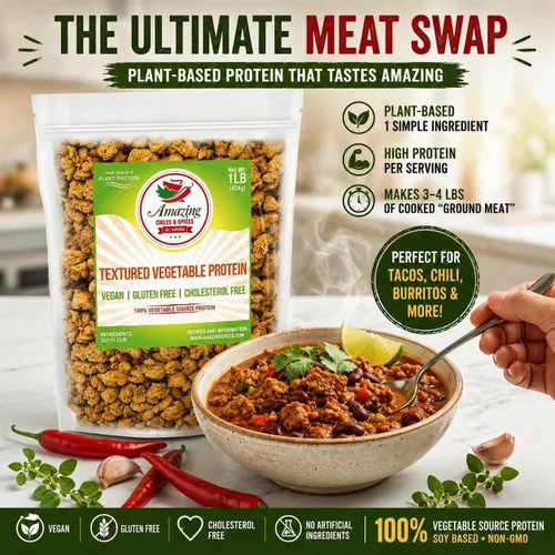 Miniatura 7 de Proteína Vegetal Texturizada (TVP), Sin Sabor, Bolsa de 1 lb, Trozos de Proteína Vegana Natural a Base de Plantas, Migas Sin OGM y Sin Gluten, Sin