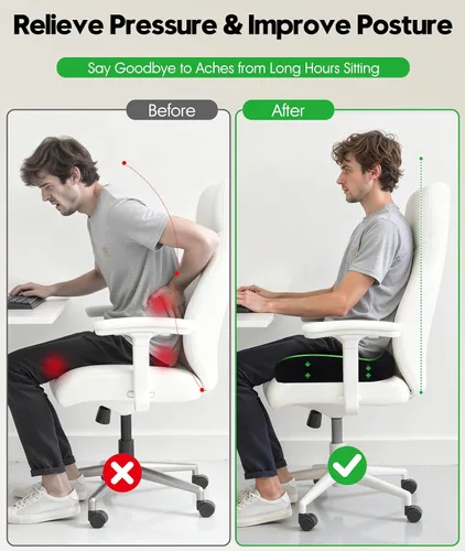 Miniatura 2 de Cojín de asiento de gel para aliviar el dolor de coxis, cojín de espuma viscoelástica de gel fresco para silla de oficina, asiento de automóvil