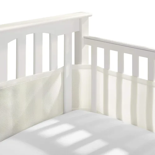 Miniatura 7 de BreathableBaby Forro de malla transpirable para cunas de tamaño completo, malla clásica de 3 mm, blanco (Tamaño 4FS cubre 3 o 4 lados)